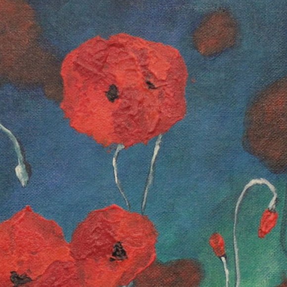 Red Poppies (Flowers) 16x12 acrylic painting - Picture 9 of 11